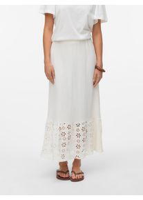 Véro Moda VERO MODA Damen Maxirock "VMNATALI HW ANCLE SKIRT WVN GA", weiß, modisch, Gr. XS, unifarben, Web, Obermaterial: 100% Baumwolle, Röcke