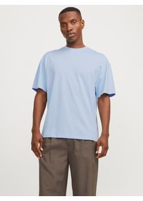 Jack & Jones JACK & JONES Herren Oversize-Shirt "JJEBRADLEY TEE SS O-NECK NOOS", blau, modisch, Gr. XS, unifarben, Jersey, Obermaterial: 100% Baumwolle, Shirts,