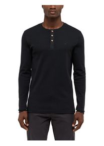 Mustang Herren Langarmshirt "Herren Style Arminto", schwarz, casual, Gr. S, Strick, 100% Baumwolle, Shirts