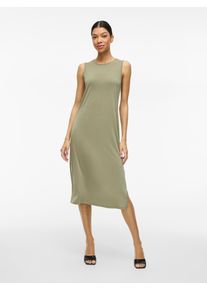 Vila Damen Sommerkleid "VIMODALA O-NECK S/L DRESS - NOOS", grün, modisch, Gr. M, unifarben, Jersey, Obermaterial: 70% Modal, 30% Polyester, Kleider