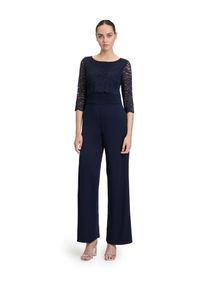 Vera Mont Damen Overall "Vera Mont Jumpsuit mit Spitze", blau, festlich, Gr. 38, Obermaterial: 95% Polyester, 5% Elasthan. Futter: 100% Polyester.,