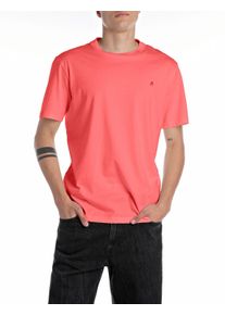Replay Herren T-Shirt "mit Logostickerei auf der Brust", rot, casual, Gr. XXL, unifarben, Jersey, Obermaterial: 100% Baumwolle, Shirts