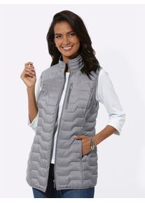 Casual Looks Damen Steppweste, grau, Gr. 40, unifarben, 100% Polyester, Wattierung:100% Polyester, Westen