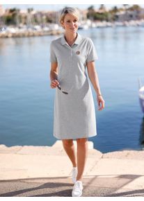 Classic Basics Damen Shirtkleid "Polokleid", grau, Gr. 46, unifarben, Piquu00e9, Single Jersey, 100% Baumwolle, Kleider