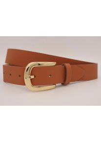 AnnaMatoni Damen Ledergürtel, braun, casual, Gr. 115, unifarben, Rindsleder, Gürtel, mit goldener Schließe