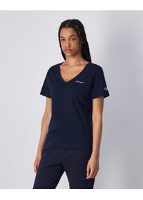 Champion Damen T-Shirt, schwarz, sportlich, Gr. S, unifarben, Single Jersey, Obermaterial: 100% Baumwolle, Shirts