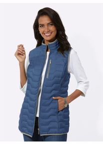 Casual Looks Damen Steppweste, blau, Gr. 40, unifarben, 100% Polyester, Wattierung:100% Polyester, Westen