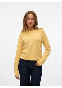 Véro Moda VERO MODA Damen Rundhalspullover "VMDOFFY LS O-NECK BLOUSE GA NOOS", gelb, modisch, Gr. XS, meliert, Strick, Obermaterial: 94% Polyester, 3%