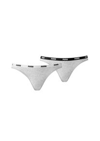 Puma Damen Bikinislip "Puma WOMEN BIKINI 2P", Gr. XL, grau, Single Jersey, Obermaterial: 57% Baumwolle, 38% Modal, 5% Elasthan, Unterhosen, Low-Rise