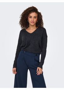 Jacqueline de Yong JDY Damen V-Ausschnitt-Pullover "JDYELANORA L/S V-NECK PULLO. KNT NOOS", blau, modisch, Gr. XS, unifarben, meliert, Strick, Obermaterial: 74%