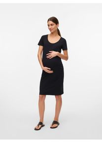 MAMALICIOUS Damen Minikleid "MLKERRIE SS JRS ABK DRESS NOOS", schwarz, modisch, Gr. M, unifarben, Jersey, Obermaterial: 95% Baumwolle, 5% Elasthan,