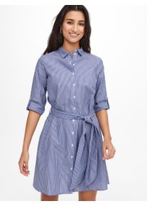 Jacqueline de Yong JDY Damen Hemdblusenkleid "JDYHALL 3/4 SHIRT DRESS WVN NOOS", lila, modisch, Gr. 42, gestreift, Web, Obermaterial: 100% Baumwolle, Kleider