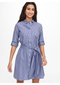 Jacqueline de Yong JDY Damen Hemdblusenkleid "JDYHALL 3/4 SHIRT DRESS WVN NOOS", lila, modisch, Gr. 36, gestreift, Web, Obermaterial: 100% Baumwolle, Kleider