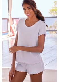 Vivance Dreams Damen Shorty, Gr. 36, lila, Single Jersey, Obermaterial: 92% Modal (TENCEL), 8% Elasthan, unifarben, modisch, Homewear-Sets, mit süßem