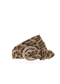 Tamaris Damen Ledergürteltaupe, schwarz braun, modisch, Gr. 80, Animalmuster, Rindsleder, Gürtel, Florales Muster im Metallic-Design oder