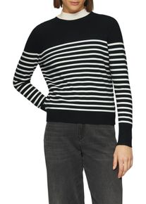 s.Oliver Damen Rundhalspulloverschwarz stripe weiß, casual, Gr. 34, gestreift, Obermaterial: 72% Viskose, 28% Polyester, Pullover, mit Streifenmuster
