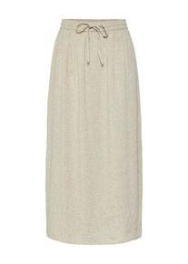 Pieces Damen Sommerrock "PCPIA MW ANKLE SKIRT WVN NOOS", beige, modisch, Gr. L, meliert, Web, Obermaterial: 70% Viskose, 30% Leinen, Röcke, mit Leinen