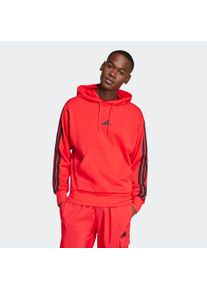 Herren Kapuzensweatshirt "M 3S FT HD", rot, sportlich, Gr. S, adidas Sportswear, Obermaterial: 55% Baumwolle, 36% Polyester, 9% Viskose, Sweatshirts