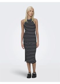 Only Damen Jerseykleid, schwarz, modisch, Gr. M, gestreift, Jersey, Obermaterial: 97% Baumwolle, 3% Elasthan, Kleider