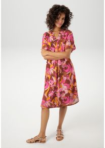 Aniston CASUAL Damen Sommerkleid, bunt, modisch, Gr. 40, bedruckt, geblümt, Web, Obermaterial: 100% Viskose, Kleider, mit extravagantem, grafischen