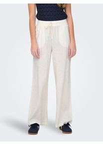 Jacqueline de Yong JDY Damen Leinenhose "JDYSAY LINEN HW WIDE PANT WVN NOOS", weiß, modisch, Gr. M, unifarben, Web, Obermaterial: 55% Leinen, 45% Viskose, Hosen