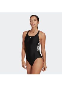 Damen Badeanzug "MID 3-STREIFEN", schwarz-weiß, sportlich, Gr. 34, adidas Performance, Obermaterial: 78% Polyamid, 22% Elasthan, Badeanzüge