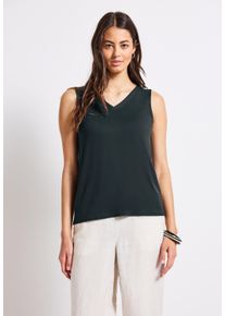 Street One Damen T-Shirtpine grove grün, casual, Gr. 36, unifarben, Stoff, 95% Viskose, 5% Elasthan, Shirts, aus elastischem Materialmix
