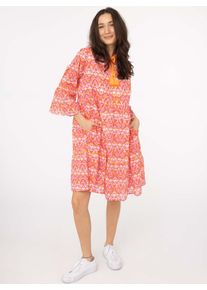 Zwillingsherz Damen Sommerkleid ""Joyful"", pink, modisch, Gr. LXL, Obermaterial: 100% Baumwolle, Kleider, mit Tasseln, Trompeten Ärmeln und