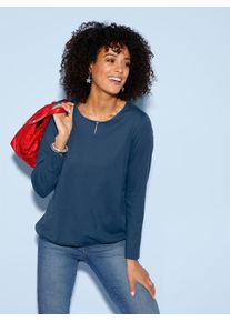 Classic Basics Damen Langarmshirt "Langarm-Shirt", blau, Gr. 52, unifarben, 100% Baumwolle, Shirts