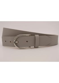 AnnaMatoni Damen Ledergürtel, grau, casual, Gr. 110, unifarben, Rindsleder, Gürtel, mit silberner Schließe