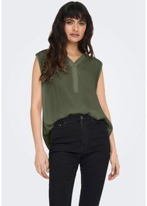 Only Damen Blusentop "ONLJETTE LIFE S/L TOP WVN NOOS", grün, modisch, Gr. 36, unifarben, Web, Obermaterial: 100% Viskose, Blusen