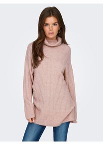 Only Damen Rollkragenpullover "ONLJEANETT LIFE L/S RIB ROLLNECK CC KNT", rosa, modisch, Gr. S, meliert, Strick, Obermaterial: 88% Polyester, 6%