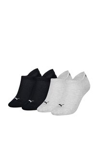 Puma Damen Sneakersocken "Puma WOMEN CUSHIONED SNEAKER 4P ECOM", Gr. 39grau melange, schwarz, Materialmix, unifarben, meliert, Socken, mit speziellen