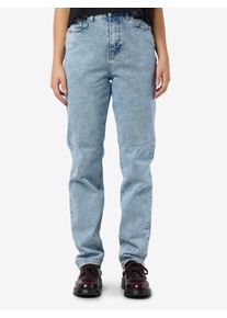 Noisy may Damen Mom-Jeans "NMDAISY HW MOM FIT JEAN AZ393LB FWD NOOS", blau, modisch, Gr. 29, unifarben, Denim/Jeans, Obermaterial: 99% Baumwolle, 1%