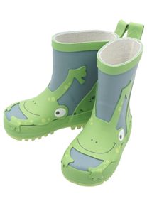 MaxiMo Kinder Gummistiefel, Gr. 20, grün, Obermaterial: 100% Gummi, modisch, Schuhe, mit niedlichem Frosch-Patch