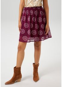 Aniston CASUAL Damen Minirock, bunt, feminin, Gr. 38, bedruckt, geblümt, Chiffon, Web, Obermaterial: 100% Polyester. Futter: 100% Polyester, Röcke,
