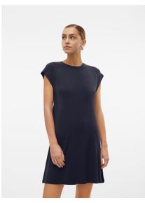Véro Moda VERO MODA Damen Minikleid "VMAVA SL KNEE DRESS JRS NOOS", blau, modisch, Gr. S, unifarben, Jersey, Obermaterial: 95% Lyocell, 5% Elasthan, Kleider