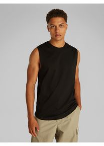 Herren Muskelshirt "WOVEN LABEL TANK", schwarz, Basic, Gr. XL, Calvin Klein Jeans, unifarben, Jersey, Obermaterial: 100% Baumwolle, Shirts, mit