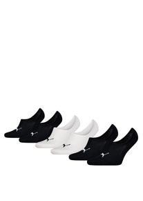 Puma Damen Füßlinge "Puma UNISEX FOOTIE HIGHCUT 6P ECOM", Gr. 43, schwarz-weiß, Baumwollmischung, Socken, Mit eingestricktem Logo