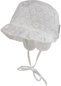 MaxiMo Baby Sonnenhut, weiß, casual, Gr. 43, geblümt, gemustert, Baumwolle, Hüte, mit Rüschenkrempe