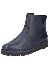 Rieker Damen Schlupfboots, Gr. 39, blau, Leder, unifarben, klassisch, Schuhe, Stiefelette, Casual-Boots, Basic-Boots mit Innenreißverschluss