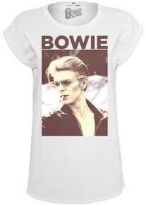 MisterTee Herren T-Shirt "MisterTee Damen Ladies David Bowie Tee", weiß, casual, Gr. XL, bedruckt, 100% Baumwolle, Shirts