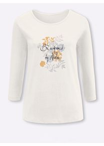 Classic Basics Damen 3/4-Arm-Shirt "Shirt", beige, Gr. 48, gemustert, mehrfarbig, bedruckt, metallic, geblümt, 100% Baumwolle, Shirts