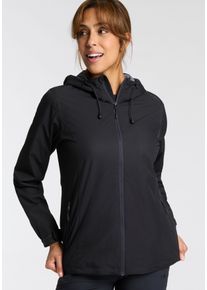 CMP Damen Regenjacke, schwarz, sportlich, Gr. 44, Obermaterial: 100% Polyester. Futter: 100% Polyester, Jacken, Atmungsaktiv & Winddicht & Wasserdicht