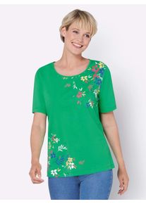 Classic Basics Damen Kurzarmshirt "Kurzarm-Shirt", bunt, Gr. 56, geblümt, gemustert, mehrfarbig, 100% Baumwolle, Shirts