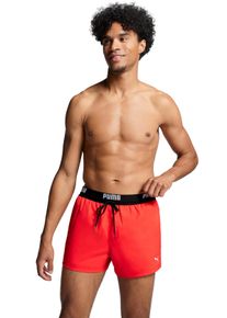 Puma Herren Badeshorts "Puma SWIM MEN LOGO SHORT LENGTH SWIM SHORTS", rot, sportlich, Gr. XXL, unifarben, Web, Obermaterial: 100% Polyester,