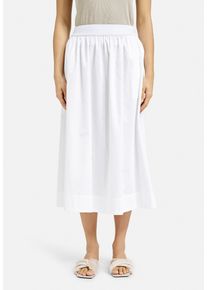 Milano Italy Damen Maxirock, weiß, casual, Gr. 48, unifarben, Material: 100% Baumwolle, Röcke, mit Elastikbund