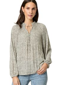 Zero Damen Klassische Bluse "Zero Bluse mit Bindedetail und Druck"khakicream, casual, Gr. 40, bedruckt, Cru00eape, Obermaterial: 100% Polyester