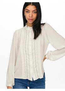 Jacqueline de Yong JDY Damen Rüschenbluse "JDYELLIS L/S LACE SHIRT WVN NOOS", rot, modisch, Gr. 42, unifarben, Web, Obermaterial: 100% Polyester, Blusen