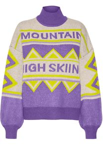 Véro Moda VERO MODA Damen Strickpullover "VMGLAZE LS HIGHNECK PULLOVER GA", lila, modisch, Gr. L, gemustert, Strick, Obermaterial: 92% Polyester, 8% Polyacryl,